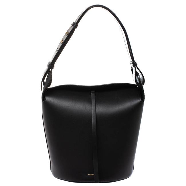 Burberry Bucket Medium Black Leather Shoulder Bag