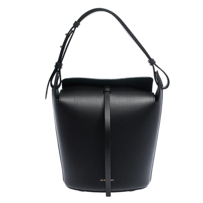 Burberry Bucket Small Black Leather Shoulder Bag
