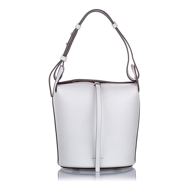 Burberry Bucket Small White Leather Shoulder Bag