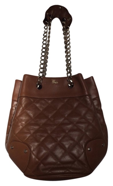 Burberry Bucket Tan Leather Shoulder Bag