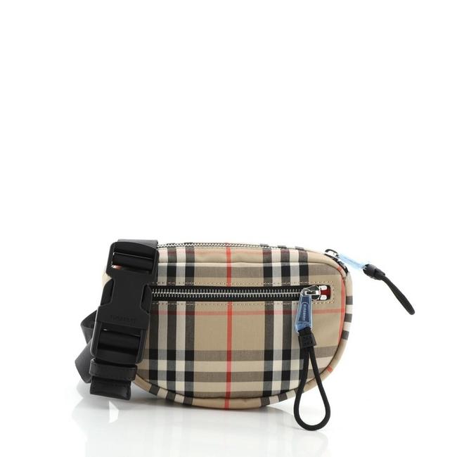 Burberry Bum Cannon Vintage Check Small Brown Canvas Shoulder Bag