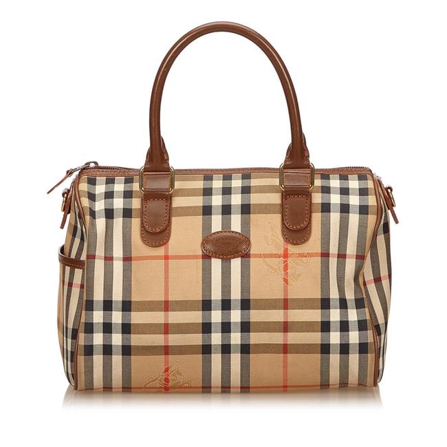 Burberry Burberryplaid Jacquard Handbag Brown Fabric Shoulder Bag