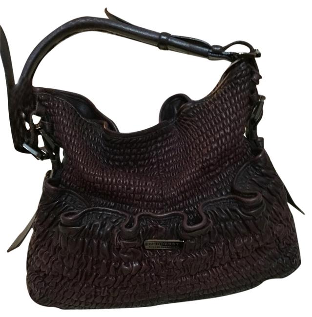 Burberry Burgundy Leather Shoulder Bag
