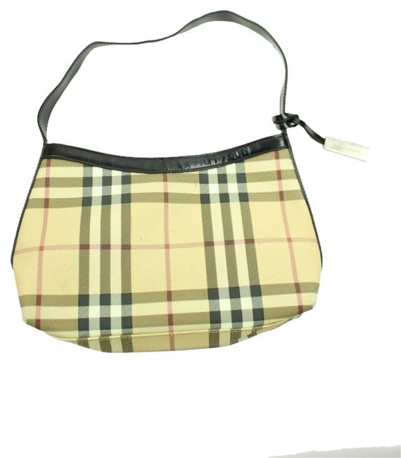 Burberry Burlm16 Beige Novacheck Canvas Leather Shoulder Bag