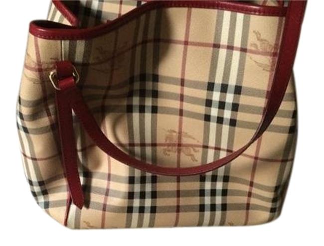 Burberry Canterburry Leather Purse Haymarket Red Shoulder Bag