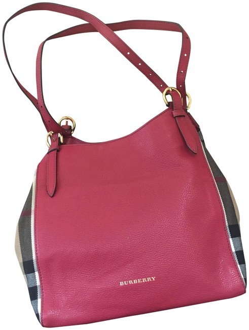 Burberry Canterbury Nova Check Red Leather Shoulder Bag