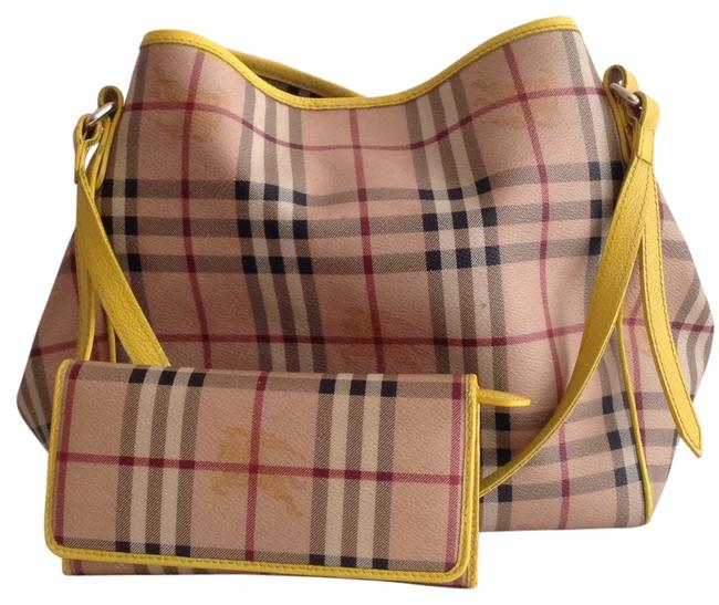 Burberry Canterbury with Matching Wallet Yellow Canvas Shoulder Bag