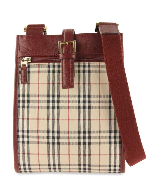 Burberry Check Beige Canvas Shoulder Bag