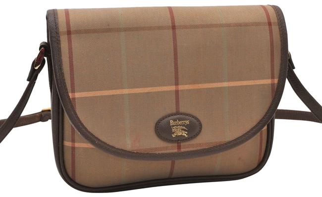 Burberry Check Brown Canvas Shoulder Bag