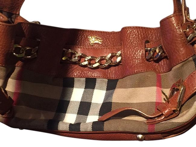 Burberry Check Leather Shoulder Bag