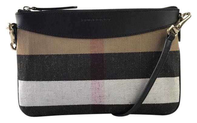 Burberry Check Peyton BlackMulti CanvasLeather Shoulder Bag