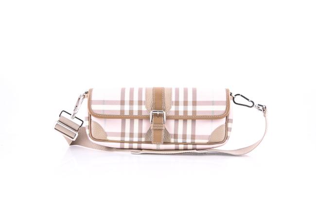 Burberry Check Pink Coated Canvas Shoulder Bag