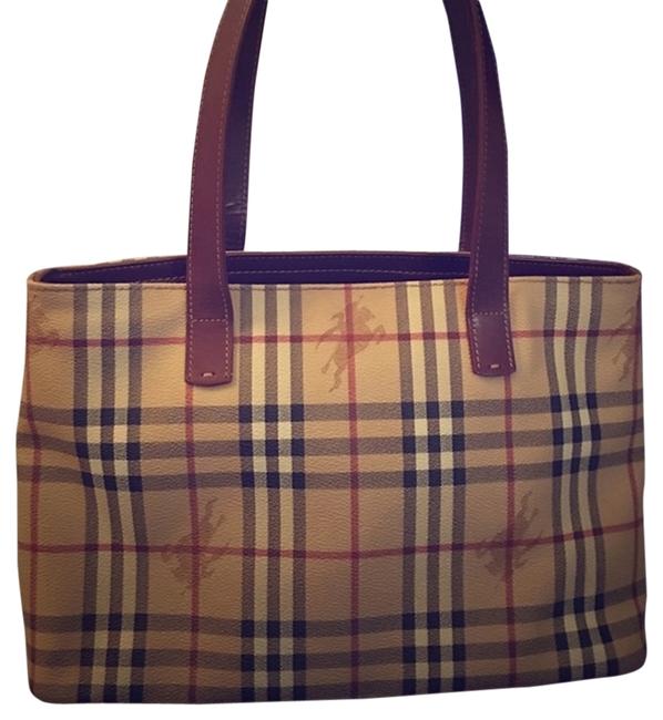 Burberry Classic Haymarket Canvas with Leather Trim Shoulder Bag