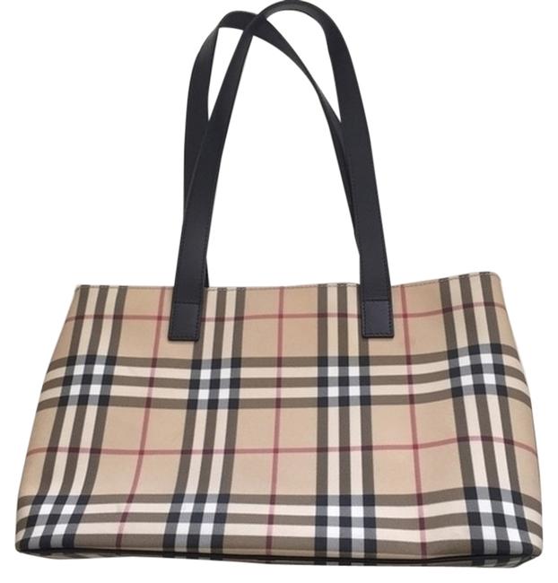 Burberry Classic Nova Check Canvas with Leather Handles Shoulder Bag