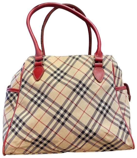 Burberry Classic Nova Check On Tote Cream Canvas Shoulder Bag