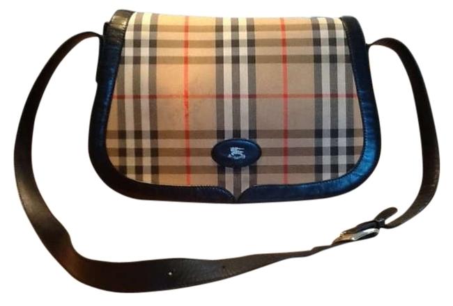 Burberry Classic Plaid Cloth and Leather Shoulder Bag