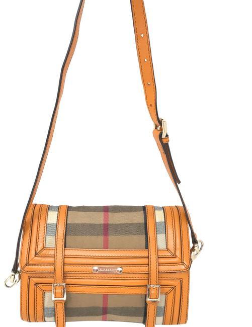 Burberry Clutch Yellow Mustard Canvas Leather Shoulder Bag