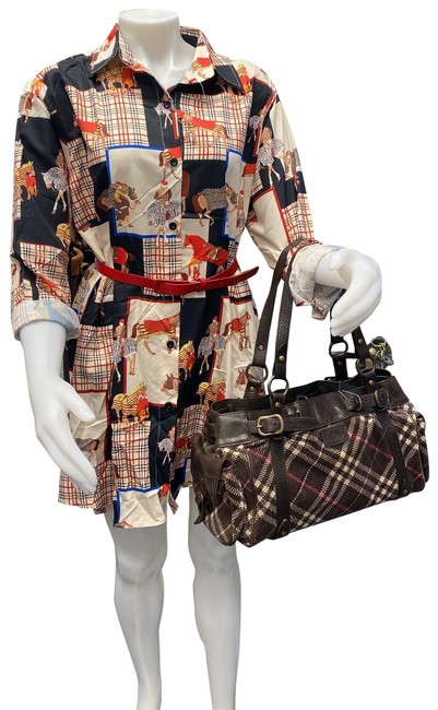 Burberry Corduroy Brown Canvas Shoulder Bag