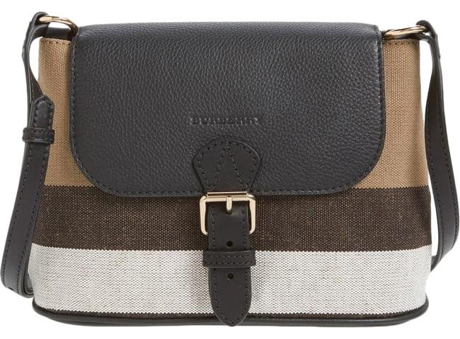 Burberry Crossbody Gowan Canvas Check Print Black Shoulder Bag