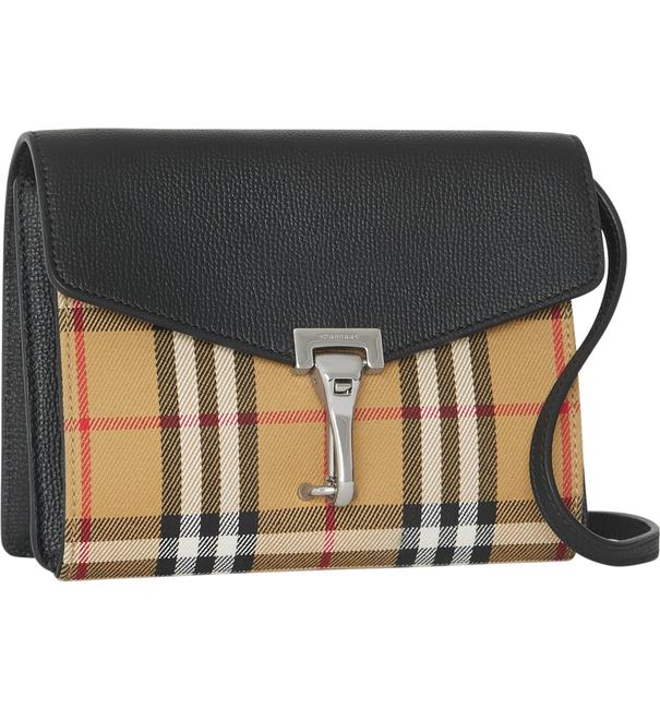 Burberry Crossbody New Macken House Check Derby Black Leather Shoulder Bag