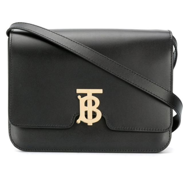 Burberry Crossbody New Tb Monogram Medium 8010335 Black Leather Shoulder Bag