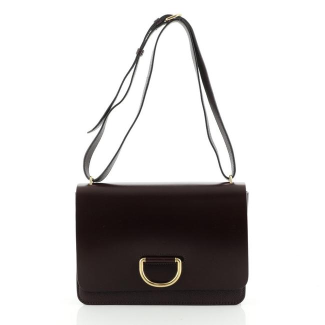 Burberry D ring Medium Red Leather Shoulder Bag