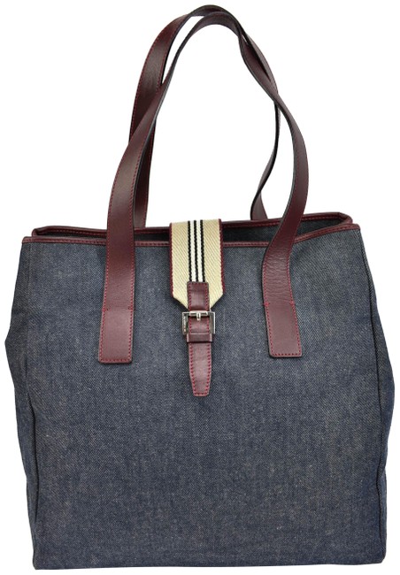 Burberry Dark Blue DenimHeritage Stripe Ov Shoulder Bag