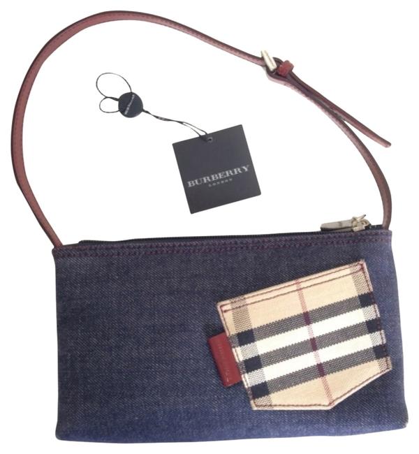 Burberry Denim Check Pocket Pochette Shoulder Bag
