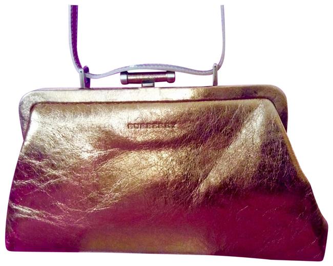 Burberry Distressed Bronze Gold Leather Shoulder Bag