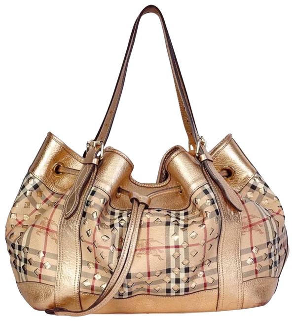 Burberry Drawstring Gold Pvc Shoulder Bag