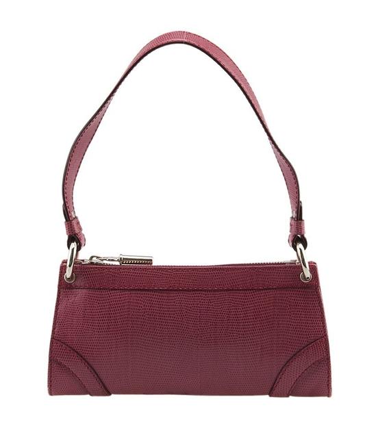 Burberry Embossed Mini Magenta Lizard Shoulder Bag