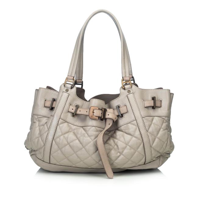 Burberry Enmore Gray Leather Shoulder Bag