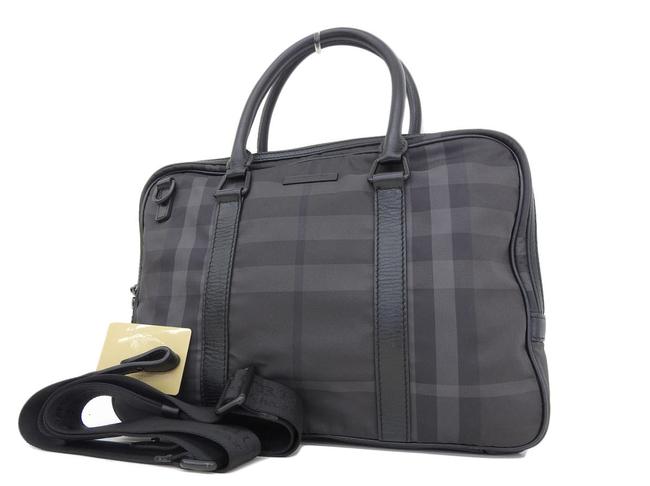 Burberry Established 1856 Handbag Black NylonLeather Shoulder Bag