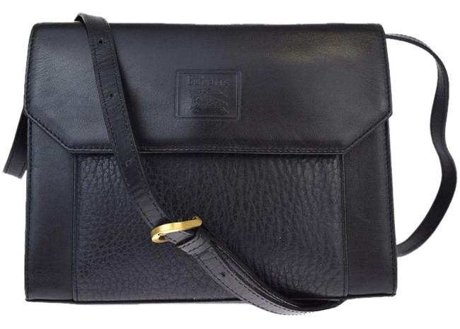 Burberry Flap Black Leather Shoulder Bag