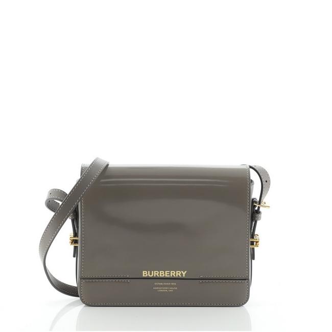 Burberry Flap Small Gray Leather Shoulder Bag