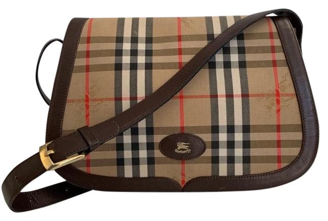 Burberry Flap Vintage Front Canvas Shoulder Bag