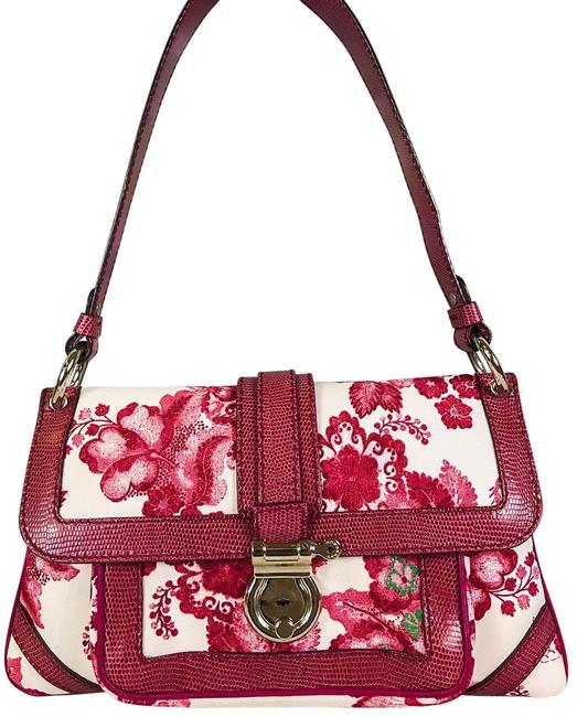 Burberry Floral White Canvas Shoulder Bag