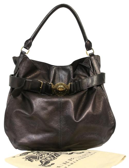 Burberry Gm Large Metallic Leather Shoulder Bag