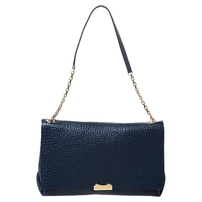 Burberry Grained Mildenhall Blue Leather Shoulder Bag