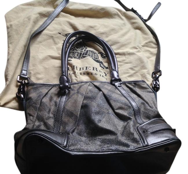 Burberry Grayish ~ Silver Canvas Shoulder Bag