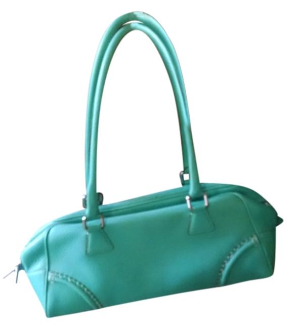 Burberry Green Leather Shoulder Bag