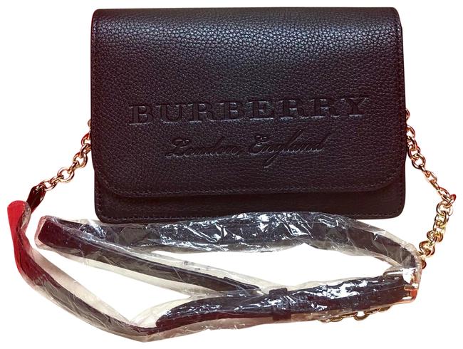 Burberry Hampshire Black and Gold Textured Leather Shoulder Bag