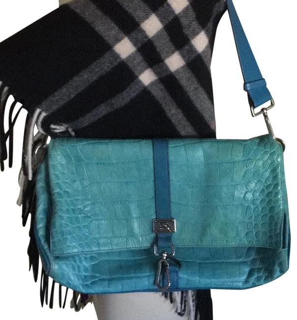 Burberry Handbag Aqua Alligator Skin Leather Shoulder Bag