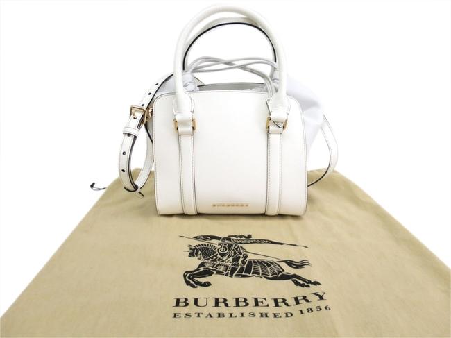 Burberry Handbag with Strap White Leather Shoulder Bag