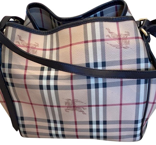 Burberry Haymarket Small Beige with Brown Shoulder Bag