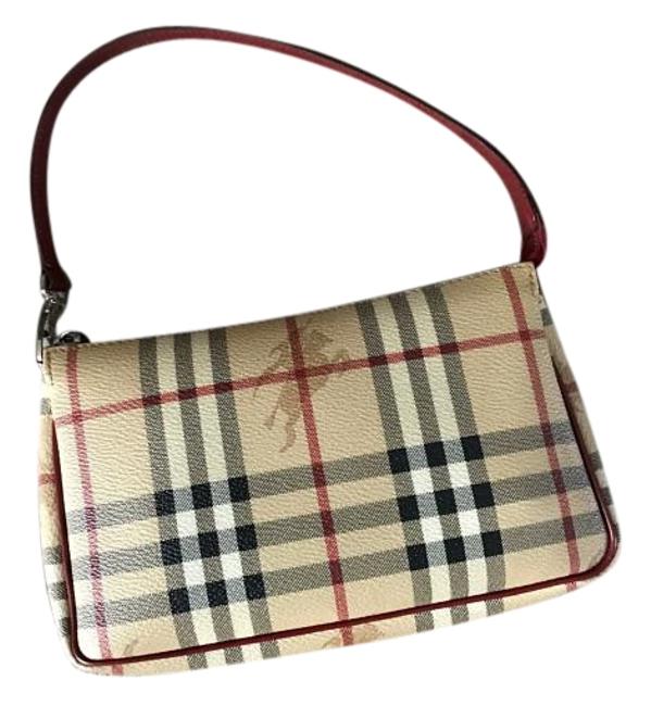 Burberry Haymark Check Tan Coated Canvas Shoulder Bag