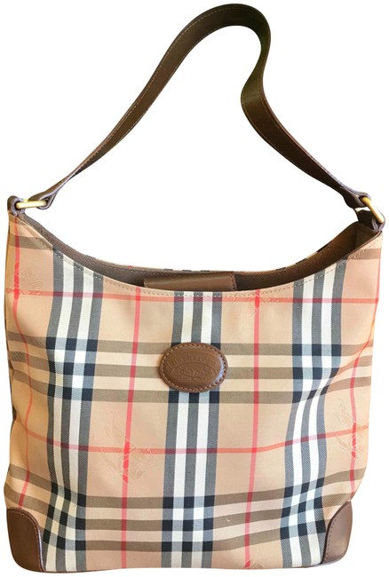 Burberry Hobo Haymarket Check Canvas Shoulder Bag