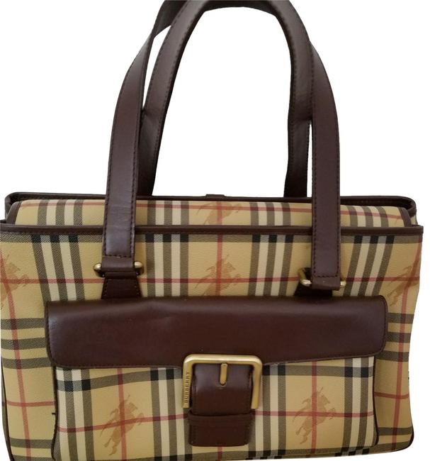 Burberry Haymarket Checked Handbag Multicolor Leather Shoulder Bag