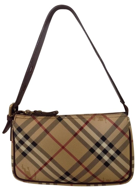 Burberry Haymarket Nova Check Small Handbag Brown Shoulder Bag