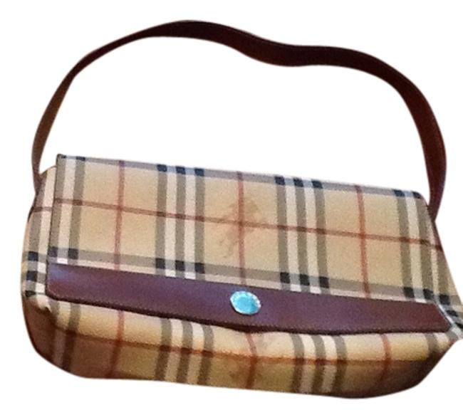 Burberry Haymarket Plaid LeatherVinyl Shoulder Bag